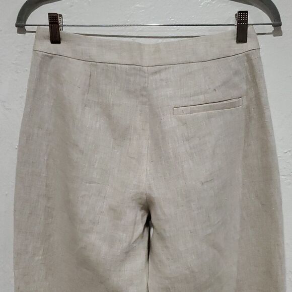 2 Pair Banana Republic 100% Linen HR Slim Ankle Pant in Sand & Black Size 2 - Picture 11 of 16